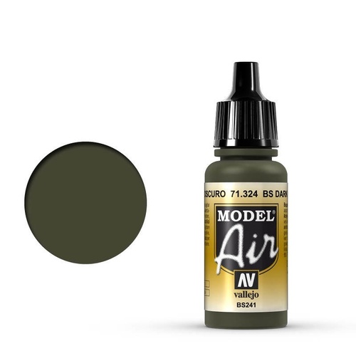 Vallejo Model Air - BS Dark Green - 18ml Acrylic Airbrush Paint