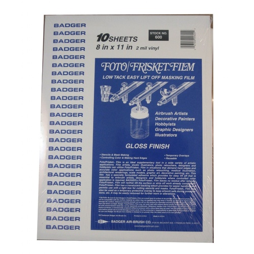 Foto/Frisket Film 200mm x 275mm (8" x 11") Gloss 10 Sheets per pk