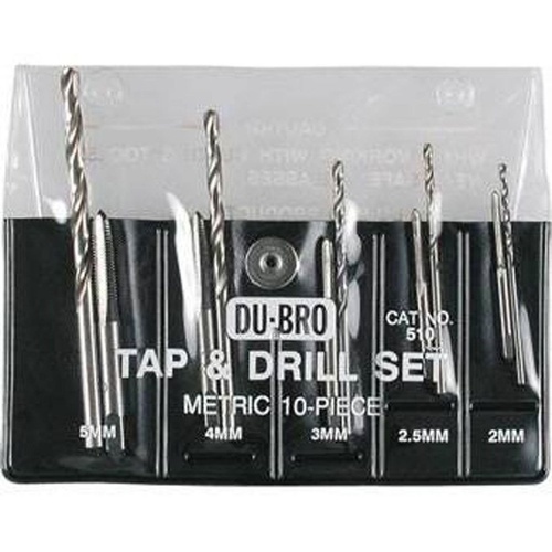 Dubro 510 10pc Metric Tap & Drill Astd