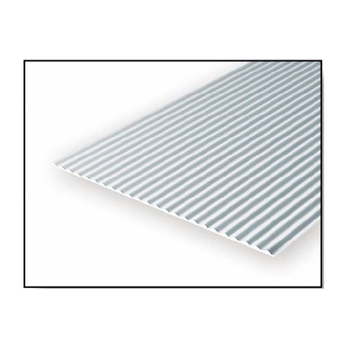 STYRENE Corrugated Metal Siding.  Groove Spacing 1mm.  1.0mm x 300mm x 600mm.  