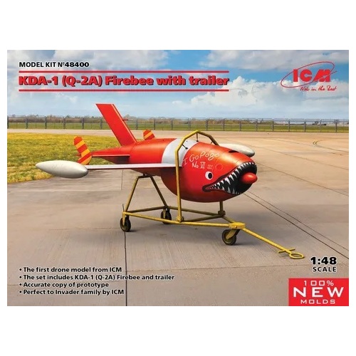 ICM 1:48 Q-2A FIREBEE DRONE WITH TRAILER