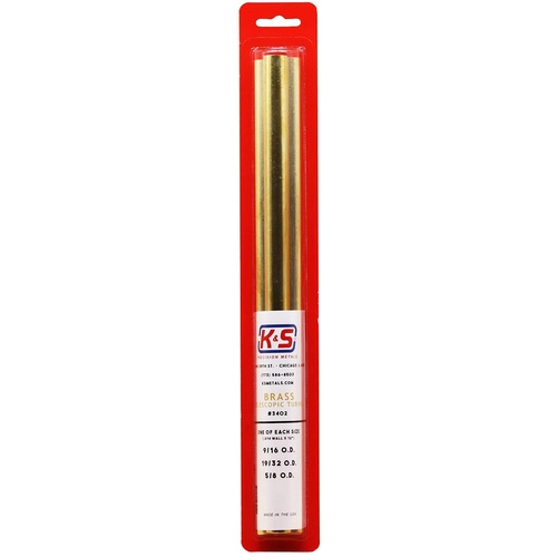 Brass Telescopic Tubing Assortment. 14.29mm - 15.88mm (9/16"-5/8") 3pc