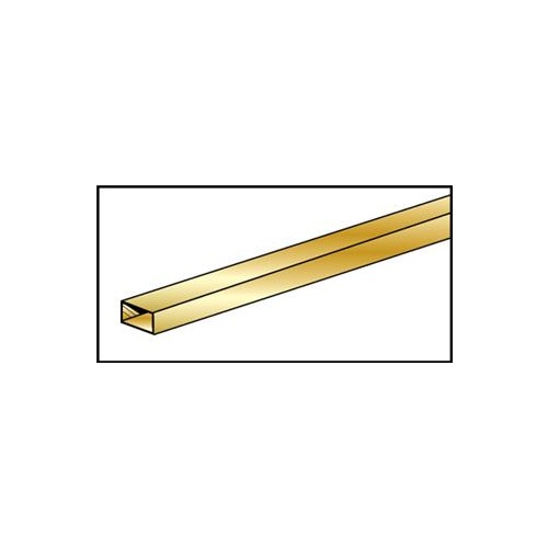 BRASS RECTANGULAR TUBE 4.76mm x 9.53 x .355mm (3/16" x 3/8" x .014")