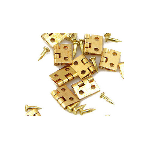 Micro Hinge Brass Gold 20 Pc/pkt with Tacks