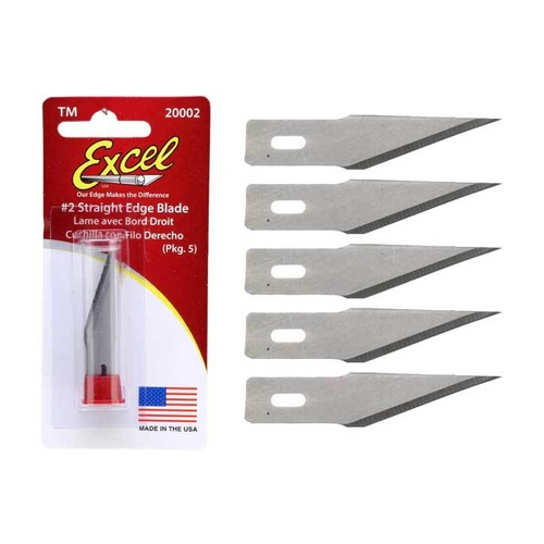 #2 Excel Straight Edge Knife Blades - USA - 5 Pack