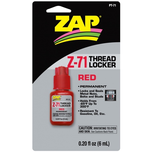 ZAP PT71 Red Thread Locker .20 oz