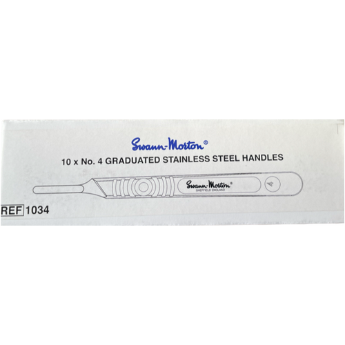Scalpel Blade Handle SS Swann Morton #4  (10 Pack)