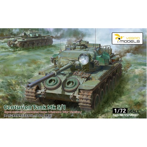 VESPID 1/72 CENTURION TANK MK5/1 ROYAL AUSTRALIAN ARMOURED CORPS PLASTIC MODEL KIT